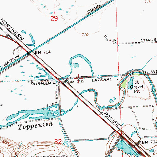 Topographic Map of Durham Lateral, WA