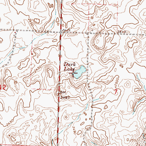 Topographic Map of Durk Lake, WA
