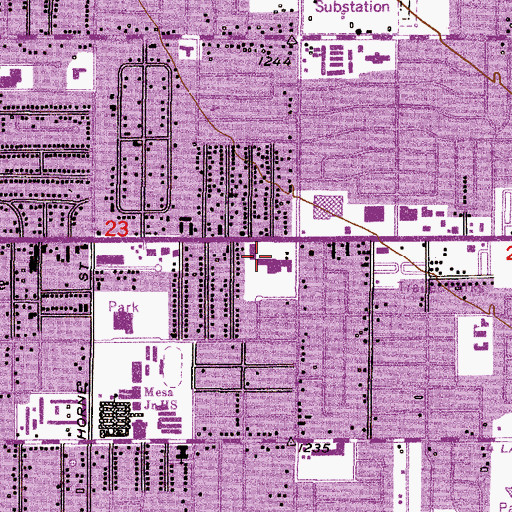 Topographic Map of Sherwood Mesa Plaza Shopping Center, AZ