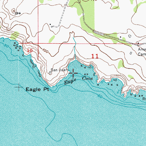 Topographic Map of Eagle Cove, WA