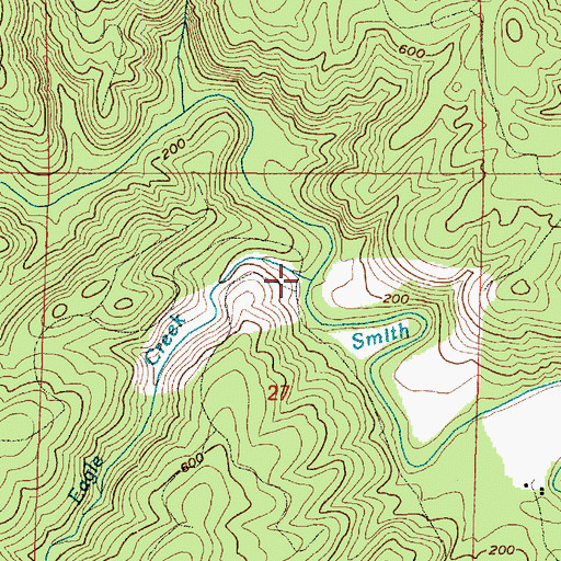 Topographic Map of Eagle Creek, WA