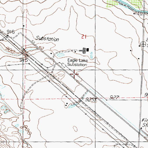 Topographic Map of Eagle Lake Substation, WA