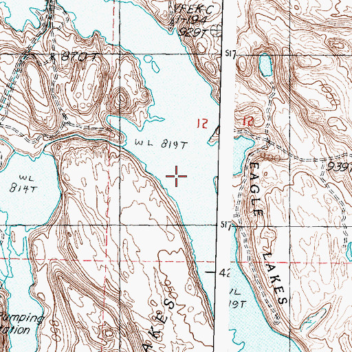 Topographic Map of Eagle Lakes, WA