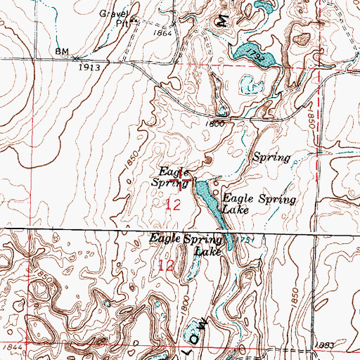 Topographic Map of Eagle Spring, WA