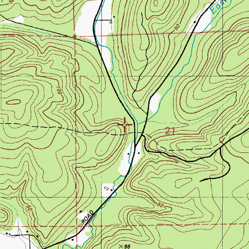 Topographic Map of East Branch Newman Creek, WA