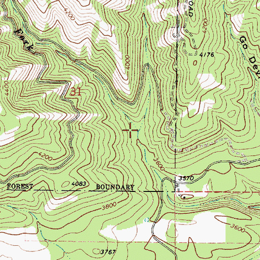 Topographic Map of East Fork Grouse Creek, WA