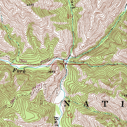 Topographic Map of East Fork Butte Creek, WA