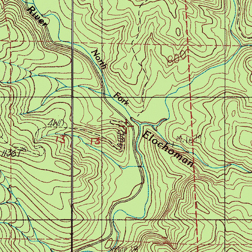 Topographic Map of East Fork Elochoman River, WA