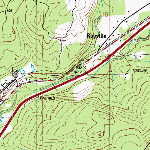 Topographic Map of East Fork Wildcat Creek, WA