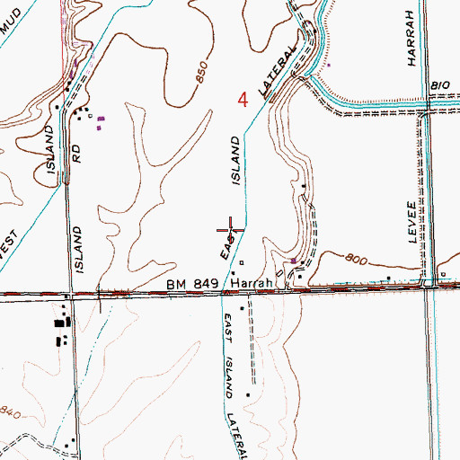 Topographic Map of East Island Lateral, WA