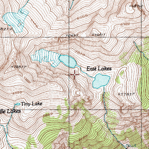 Topographic Map of East Lakes, WA
