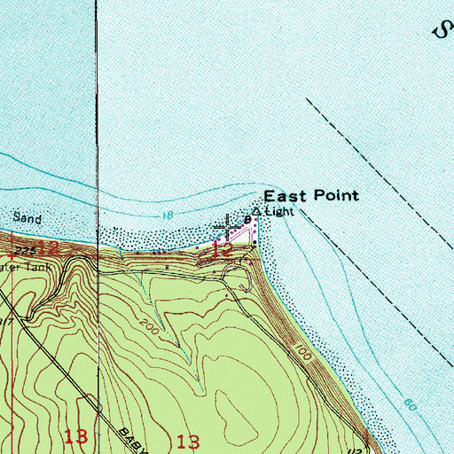 Topographic Map of East Point, WA