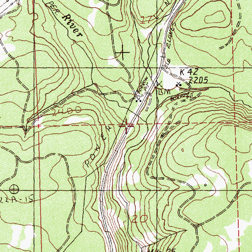 Topographic Map of East Prong Little Klickitat River, WA