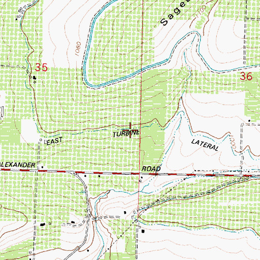 Topographic Map of East Turbine Lateral, WA