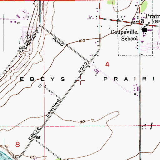 Topographic Map of Ebeys Prairie, WA