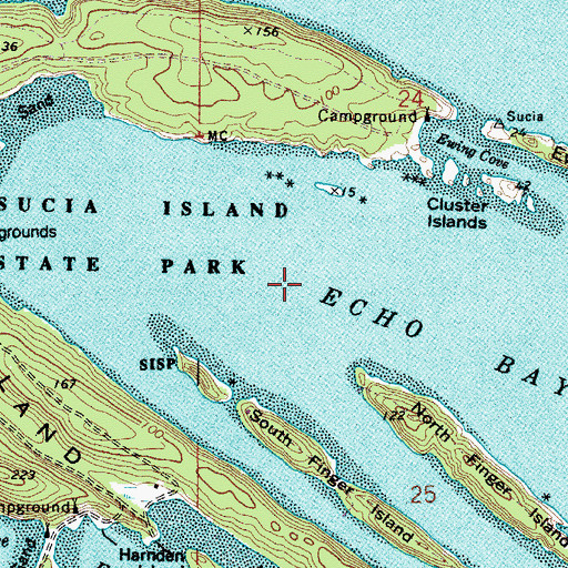 Topographic Map of Echo Bay, WA