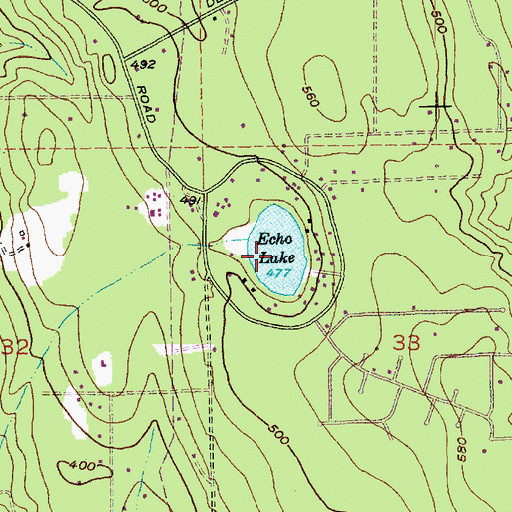 Topographic Map of Echo Lake, WA