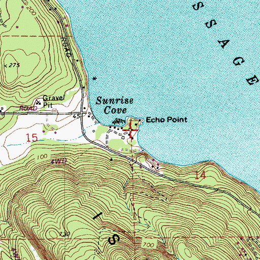 Topographic Map of Echo Point, WA