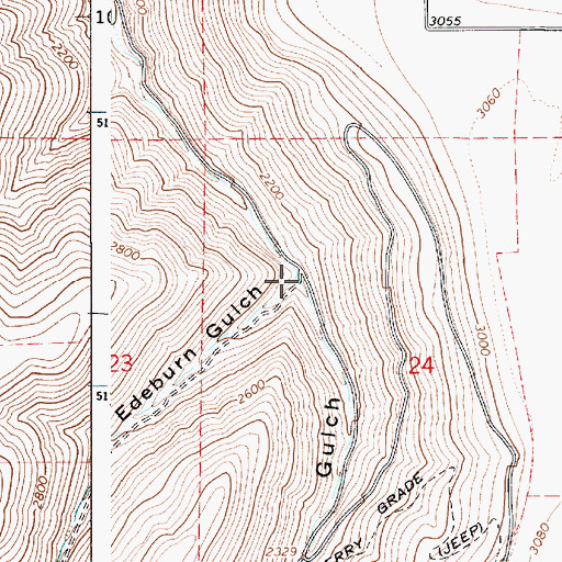 Topographic Map of Edeburn Gulch, WA