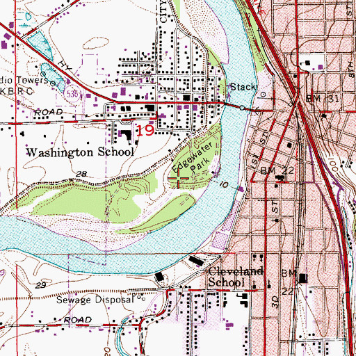 Topographic Map of Edgewater Park, WA