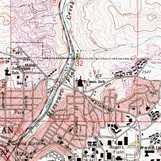 Topographic Map of Edison School, WA