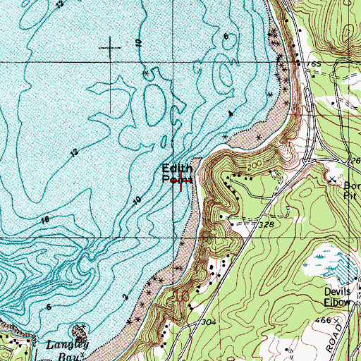Topographic Map of Edith Point, WA
