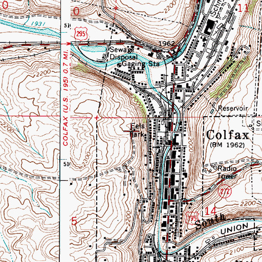 Topographic Map of Eels Park, WA