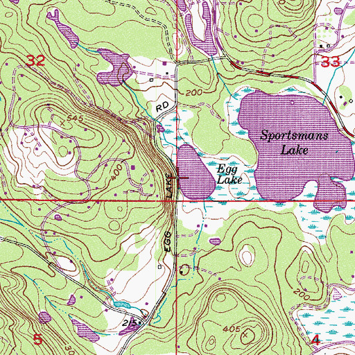 Topographic Map of Egg Lake, WA