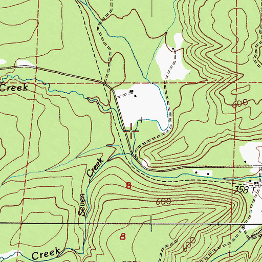Topographic Map of Eight Creek, WA