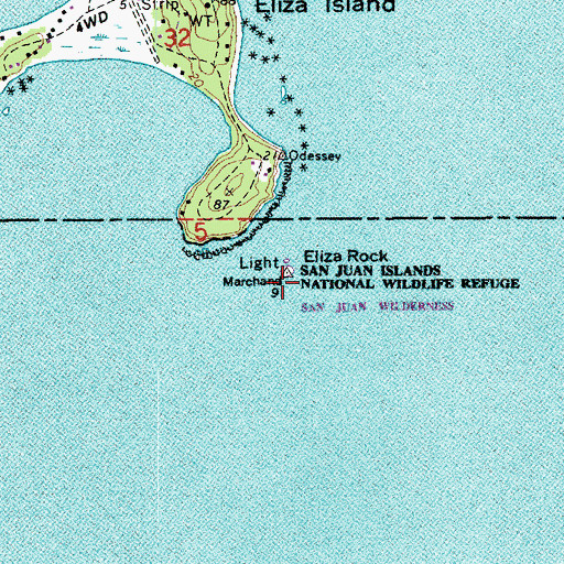 Topographic Map of Eliza Rock, WA