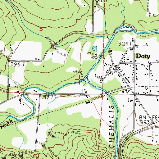 Topographic Map of Elk Creek, WA