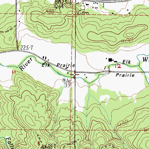 Topographic Map of Elk Prairie, WA