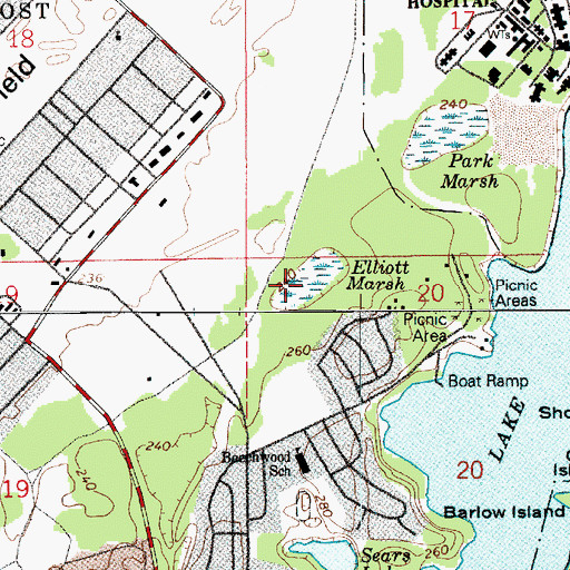 Topographic Map of Elliot Marsh, WA