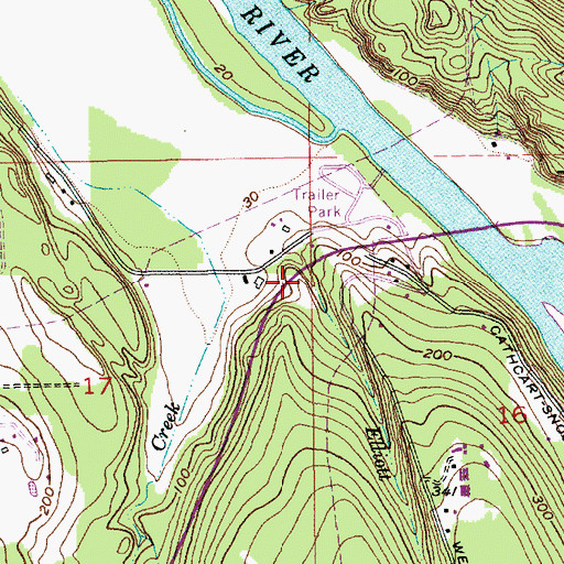 Topographic Map of Elliott Creek, WA