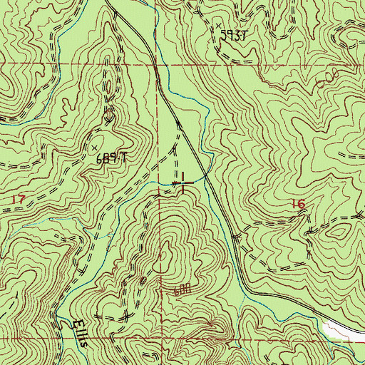 Topographic Map of Ellis Creek, WA