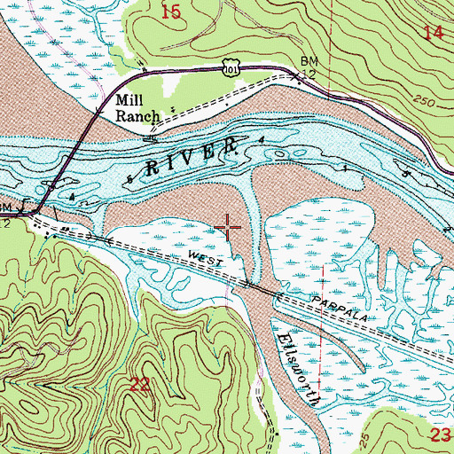 Topographic Map of Ellsworth Slough, WA