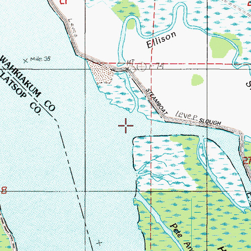 Topographic Map of Elochoman Slough, WA