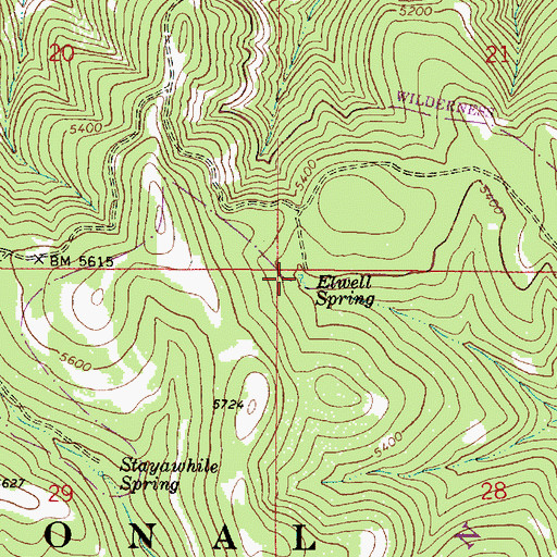 Topographic Map of Elwell Spring, WA