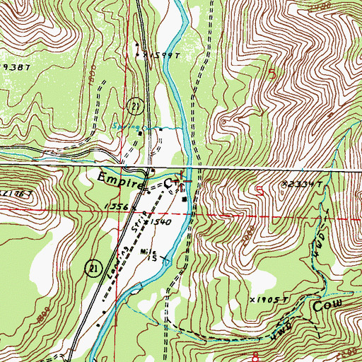 Topographic Map of Empire Creek, WA