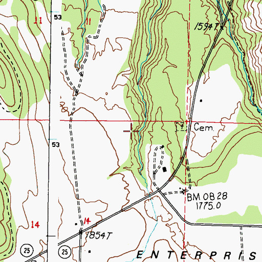 Topographic Map of Enterprise Valley, WA