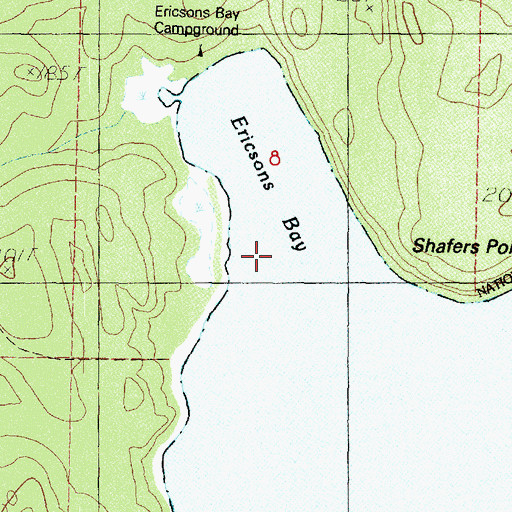 Topographic Map of Ericsons Bay, WA