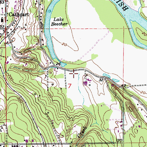 Topographic Map of Evans Creek, WA