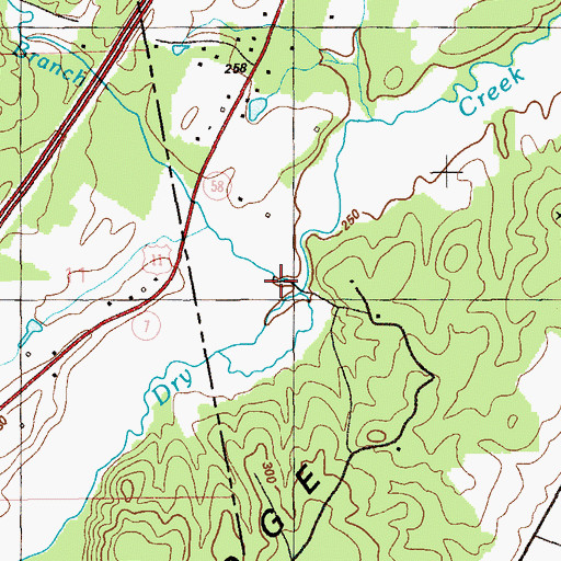 Topographic Map of Red River Branch, AL