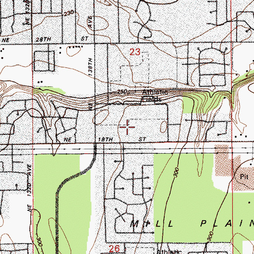 Topographic Map of Evergreen High School, WA