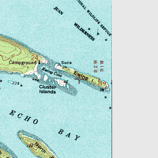 Topographic Map of Ewing Island, WA