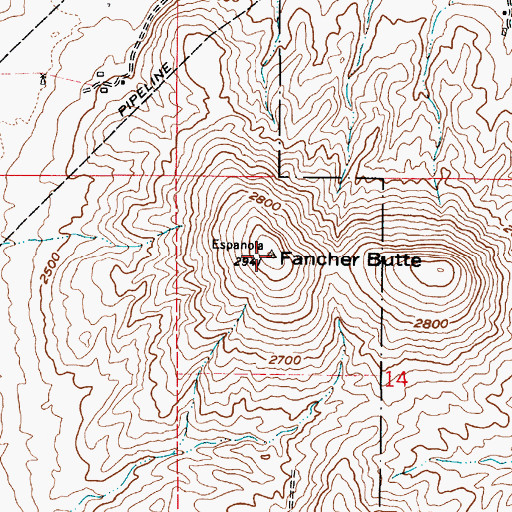 Topographic Map of Fancher Butte, WA