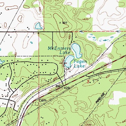 Topographic Map of Fagan Lake, WA
