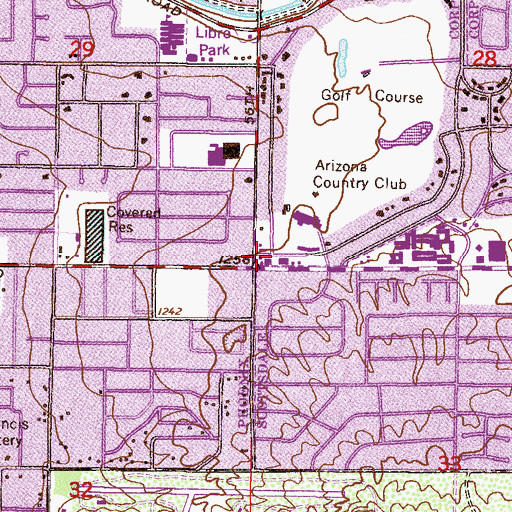 Topographic Map of Sherwood Shopping Center, AZ