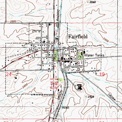 Topographic Map of Fairfield, WA