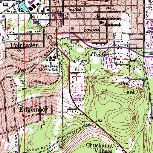 Topographic Map of Fairhaven Park, WA